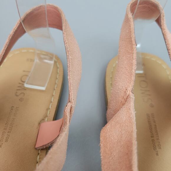 Toms Sicily Strappy Sandals Womens Size 6.5 Casual Peach Pink Coral Flat Shoe - Picture 6 of 10